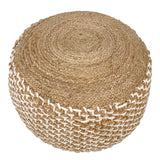 Pouf ottoman en jute environ 50x50 cm tabouret décoratif pouf en jute naturel ottoman coussin de sol ottoman