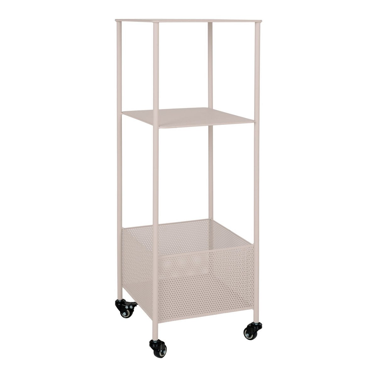 Chariot en métal Torres avec trois étagères, vue de face