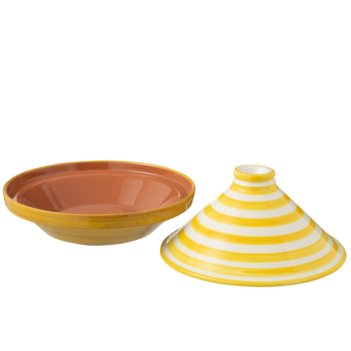 Détail du Tajine Grenada Stripes - Fait-main, motifs colorés