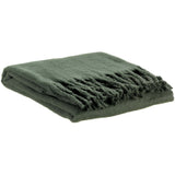 Plaid recyclé Isabel uni Sapin 130 x 160