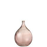 Vase Lisbonne en verre saumon, ambiance décorative avec fleurs
