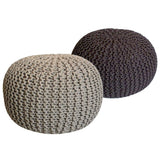 Tabouret de siège pouf ensemble 2 pièces Ø 55 cm h 37 cm tabouret de tricot coussin de plancher