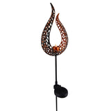 LED Solar Earth Spit "Flame" -out et crache en métal et plastique en brun, avec LED intégrée