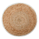 Pouf ottoman en jute environ 50x50 cm tabouret décoratif pouf en jute naturel ottoman coussin de sol ottoman