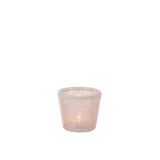 Bougeoir Mosaïque Conique en Verre Rose de J-Line, détail du motif