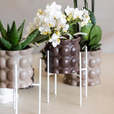 Maison Colibri | Support à plantes - Réhausse à plantes en métal blanc Ø12cm