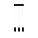 3 pendentif "Fridu" en métal en noir Matt, avec base GU10, 48 cm de long