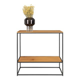 Table console Vita - aspect chêne, noir, 80x36x80cm