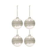 Boule de Noël J-Line en verre blanc avec motifs diamants, élégance festive