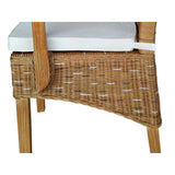 Chaises de salle à manger Ensemble avec des accoudoirs 2 pièces chaise de rotin Perth Capuccino Cockture Froms durable