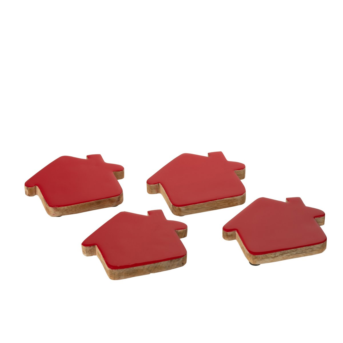 Sous-verres J-Line en bois rouge, élégants et pratiques
