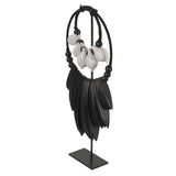 Détail du collier Octo, coquillages naturels et tissage artisanal