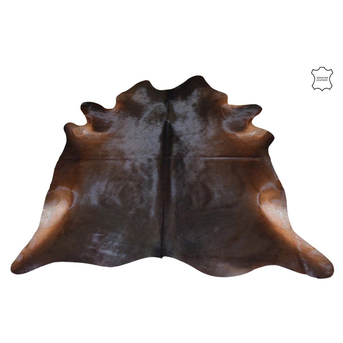 Tapis en cuir de vache marron foncé J-Line, élégant et de haute qualité