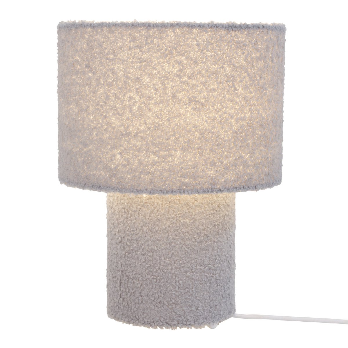 Lampe de table "duveteuse" avec des lames de texte et du pied en vert, E27, env. 31 cm de haut