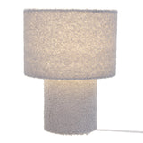 Lampe de table "duveteuse" avec des lames de texte et du pied en vert, E27, env. 31 cm de haut