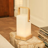 Lampe rechargeable en bois marron clair Harper
