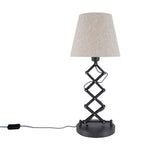 Lampe de poisson-scarnets "Adrienne", hauteur extensible de 37 à 71 cm, en métal brun avec parasols textiles de couleur naturelle, socket E27, éclairage pour le salon, salle à manger ou bureau