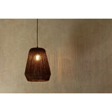 Vue latérale de la lampe suspendue Tresse Métal Noir