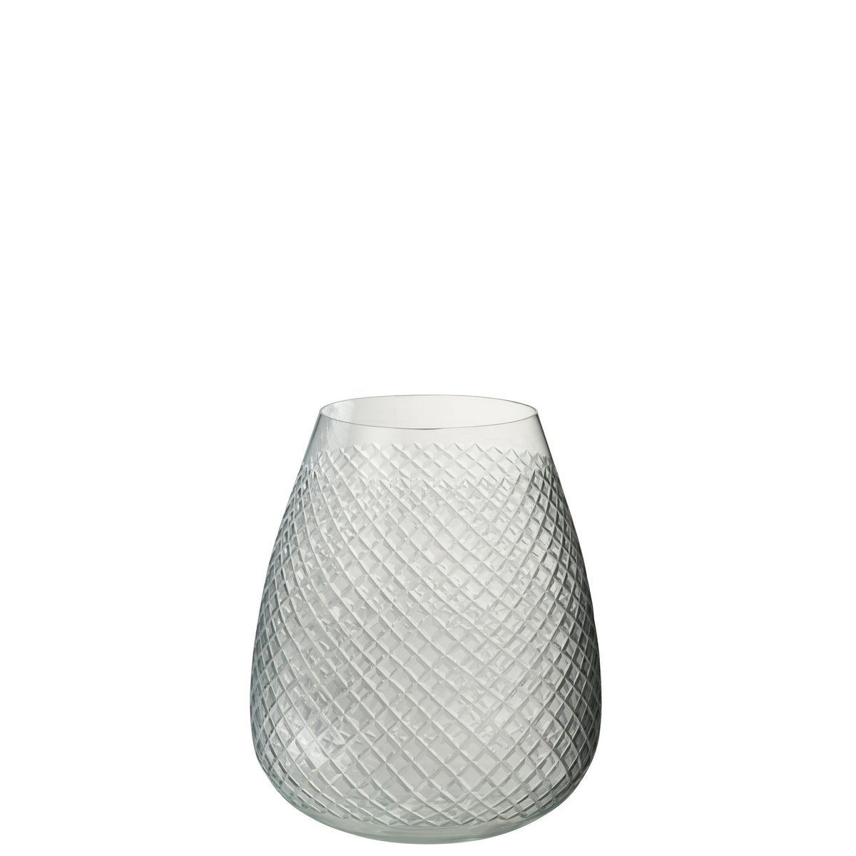 Vase J-Line en verre, vue détaillée, parfait pour la décoration intérieure.