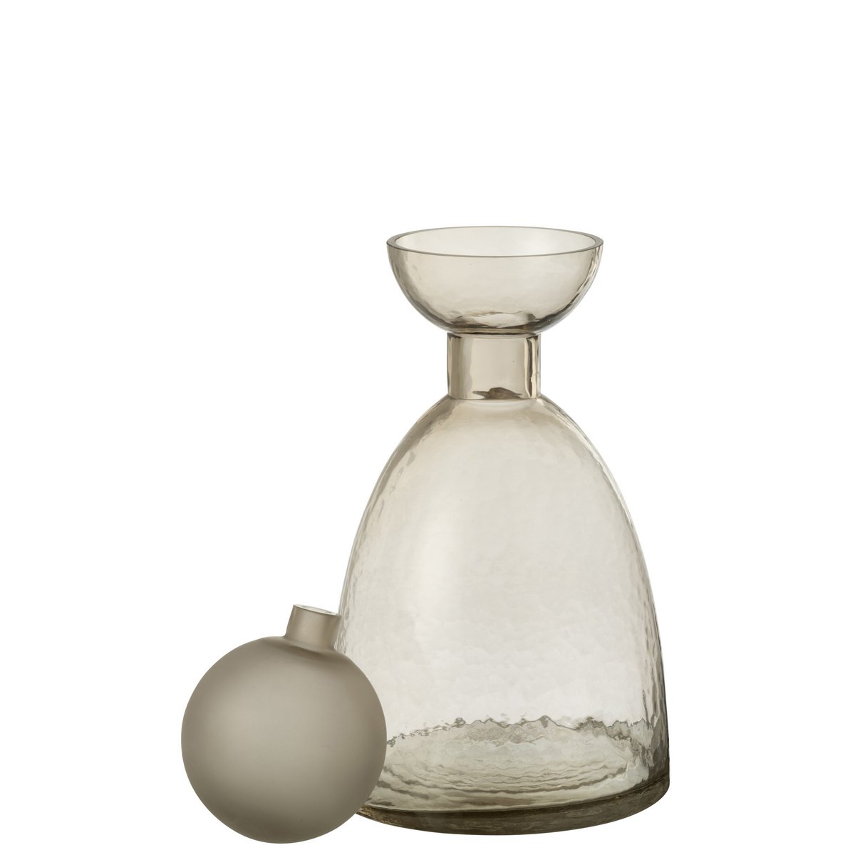 Vase Bottle Yara en verre gris, design contemporain et élégant.