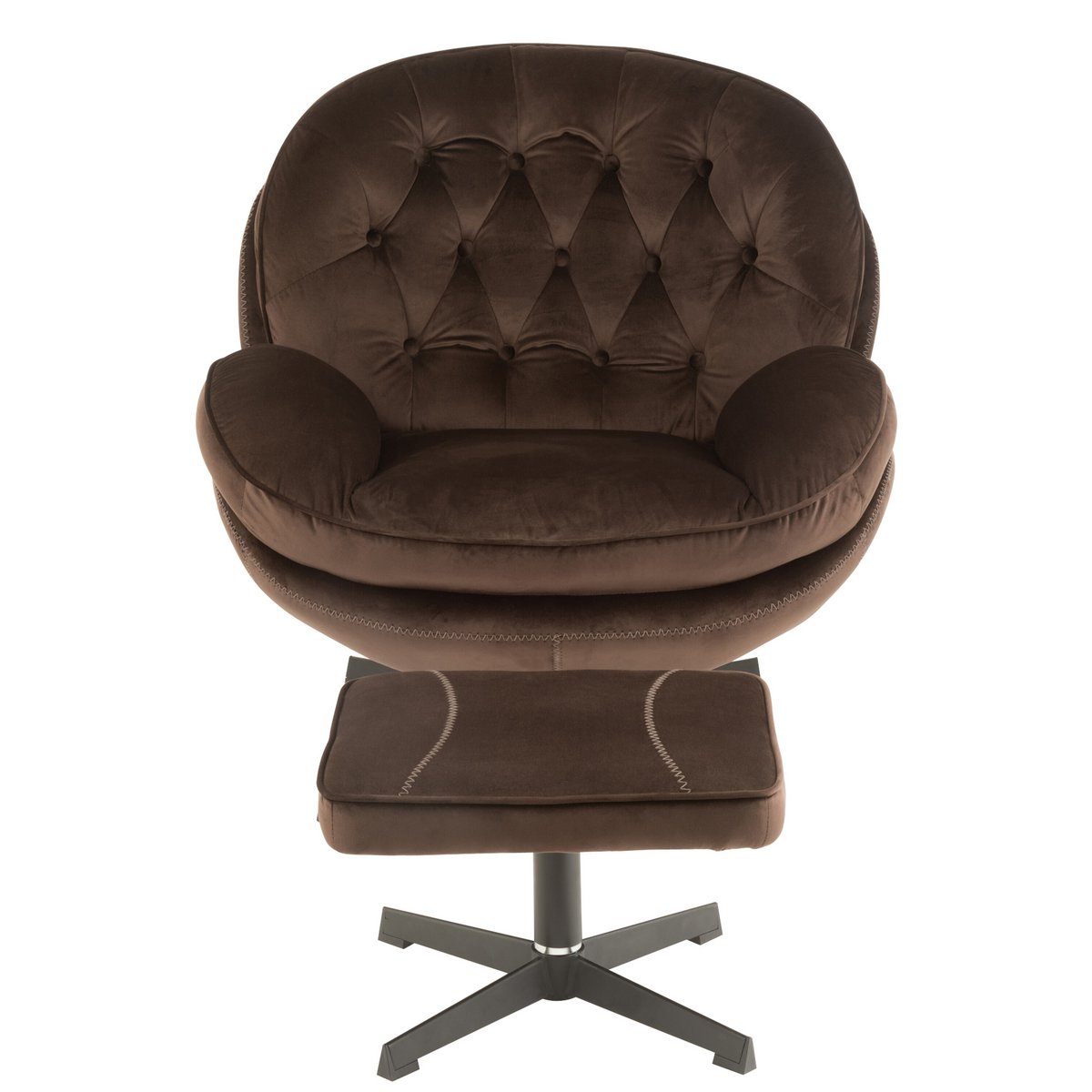 Canapé J-Line Relax marron, vue arrière