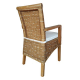 Chaise de salle à manger avec accoudoirs chaise de rotin cappuccino Perth chaise de panier rotin fauteuil durable