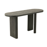 Détail des finitions de la table console J-Line en teck noir