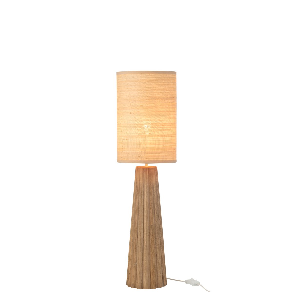 Lampe parapluie J-Line en bois naturel vue de face
