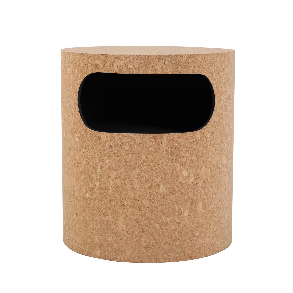 Table de chevet moderne en bois et liège avec cadre noir