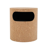 Table de chevet moderne en bois et liège avec cadre noir