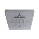 Le plafond LED "Chur" 30 x 30 cm, métalcolaire chom, verre satiné de pièce, LED intégrés, blanc chaud