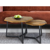 Table basse lot de 2 tables d'appoint octogonales structure métal Las Vegas