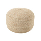 Pouf J-Line Miami d'extérieur - polyester - naturel/blanc
