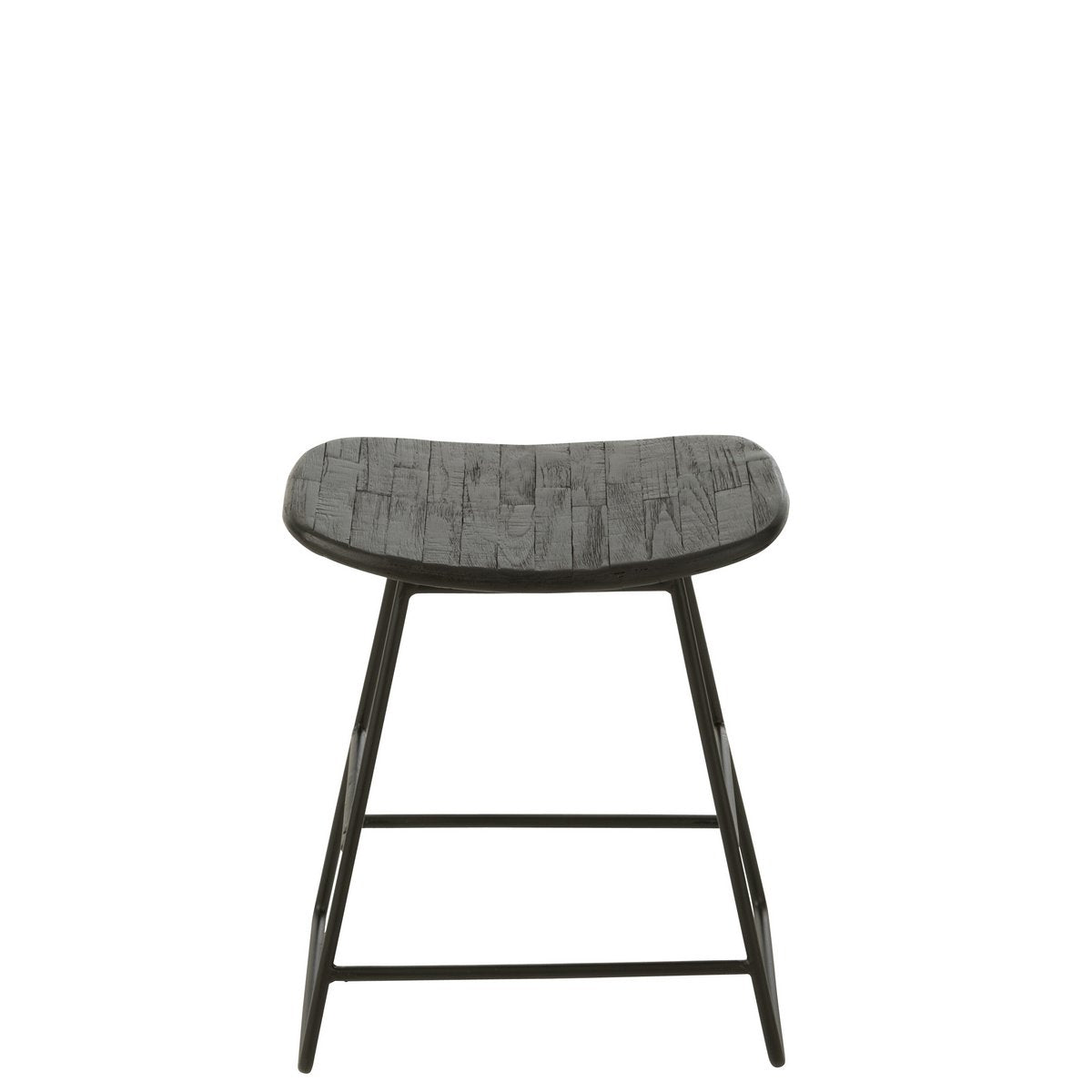 Chaise J-Line rectangulaire en bois recyclé noir vue de face