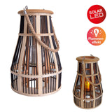 Décol Light "Korbinien", y compris une bougie solaire pour le jardin et le balcon, de Rattan dans la nature, hauteur de lampe solaire 35 cm