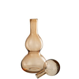 Flacon déco J-Line + bouchon Carol - verre - caramel - petit