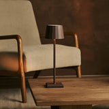 Lampe de table rechargeable marron moka Wouter