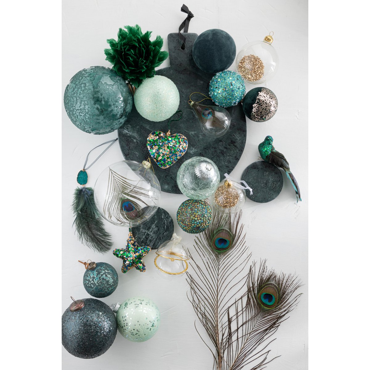 Boule de Noël J-Line, détail de la texture en verre