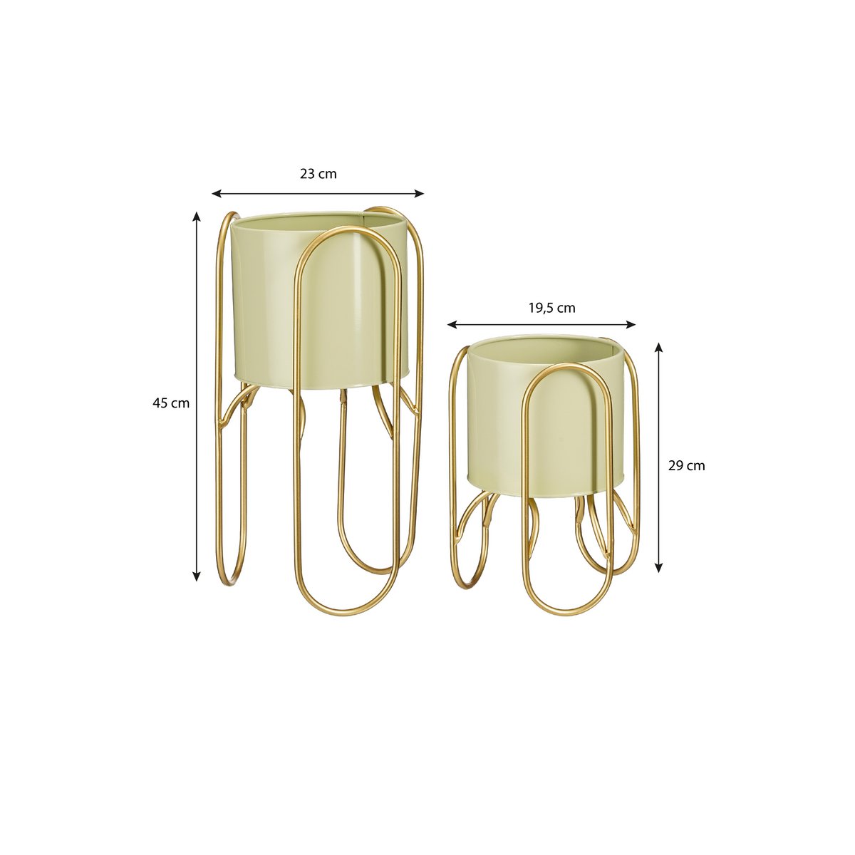 Set de supports pour plantes Danube - Vert clair avec design moderne