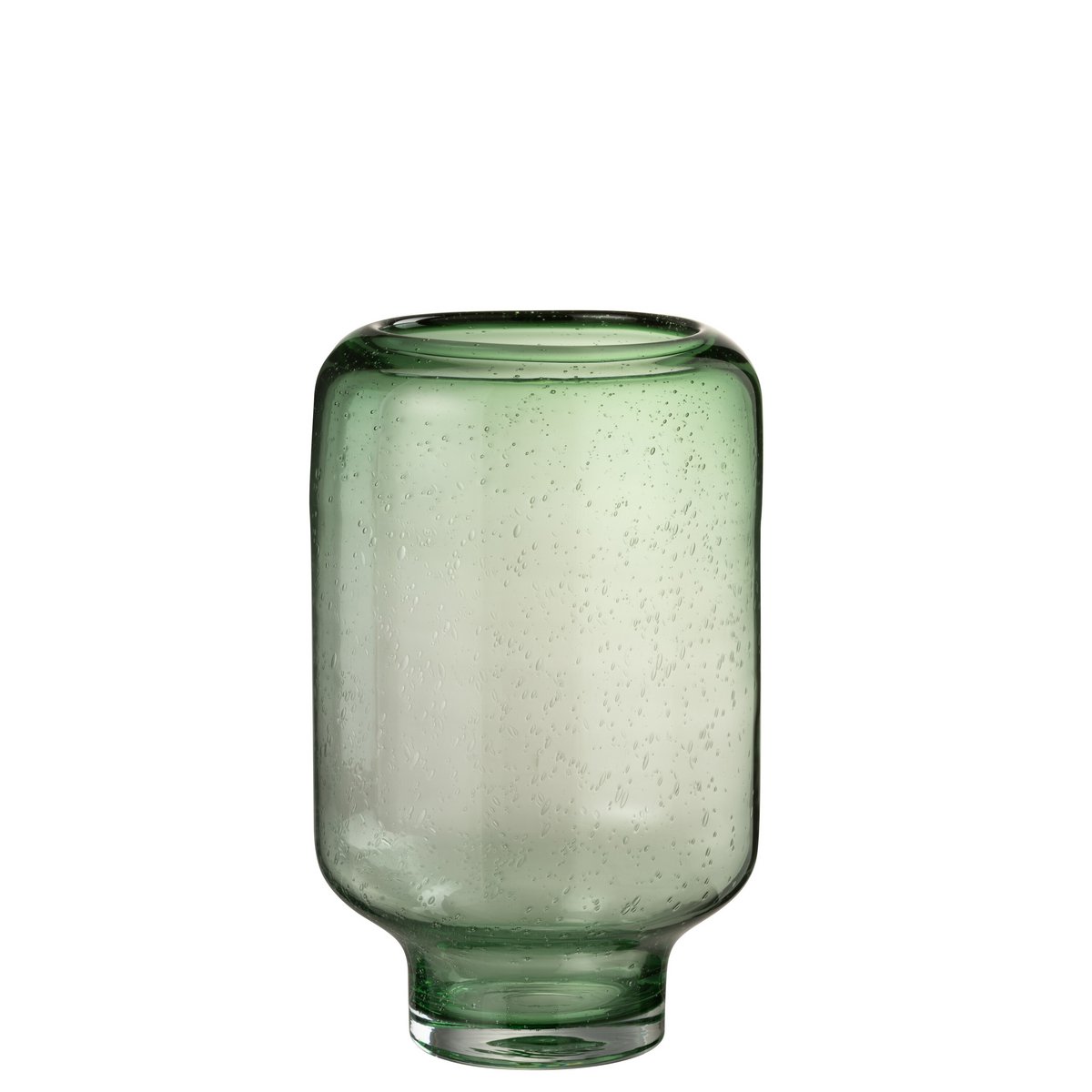 Détail du vase en verre J-Line de Nora, texture et finition