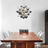 La lampe pendentielle "explosion" chromée en métal et en verre, versions G9, lampe suspendue pour salle à manger, salon, couloir ou bureau, Øca. 65 cm