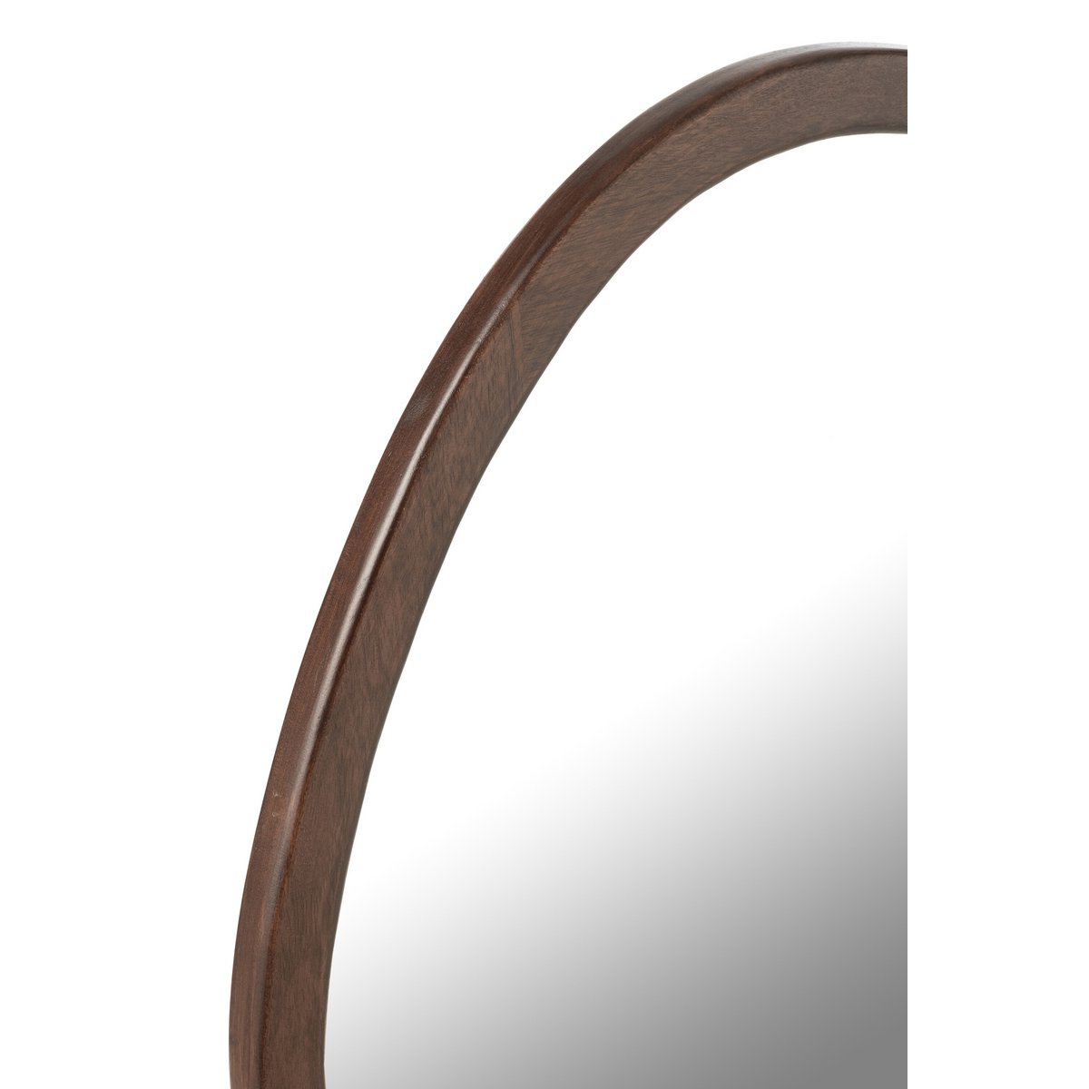 Miroir J-Line Whisp en bois marron, Ø 59 cm, vue de face