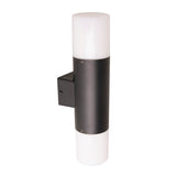 Lampe murale extérieure "torcia" 32 cm de haut en métal et plastique en noir, E27