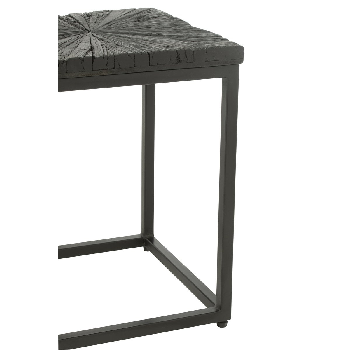 Table d'appoint Shanil en bois et fer, vue de face