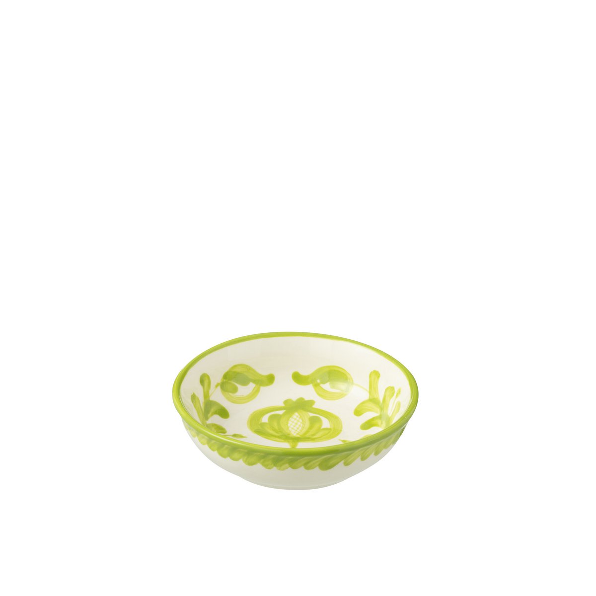 Bol Grenada en céramique blanc et vert, design méditerranéen