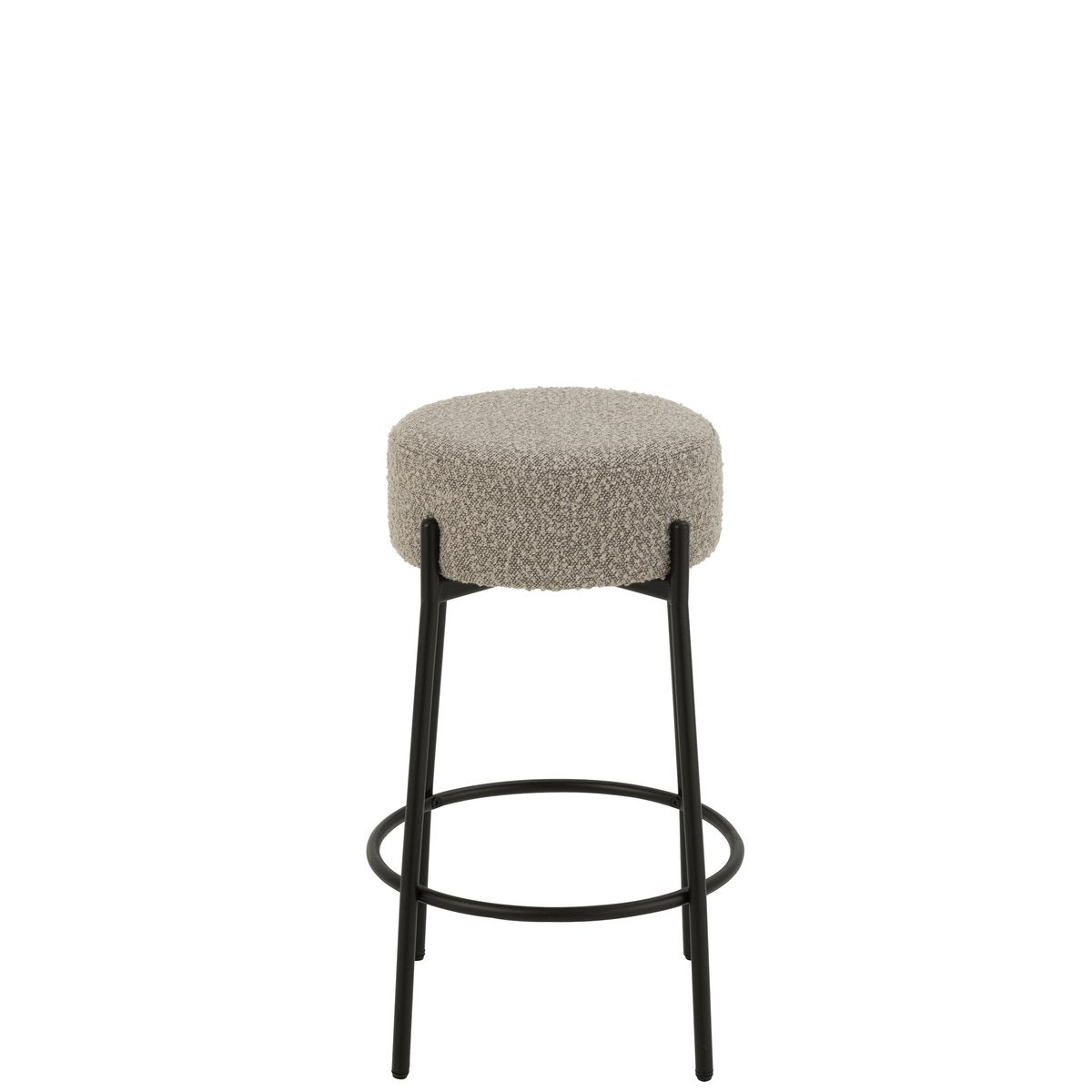 Tabouret de bar Boucle J-Line en gris et noir avec un design contemporain.