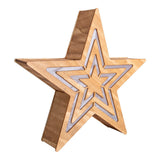 Décorations de Noël LED "Stern" H: 33 cm - Articles de Noël - Décoration - Wood - Nature - Avec LED intégrée - Décoration de Noël