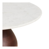 Heide Table basse, manguier/marbre, marron foncé/blanc, ø70x35 cm