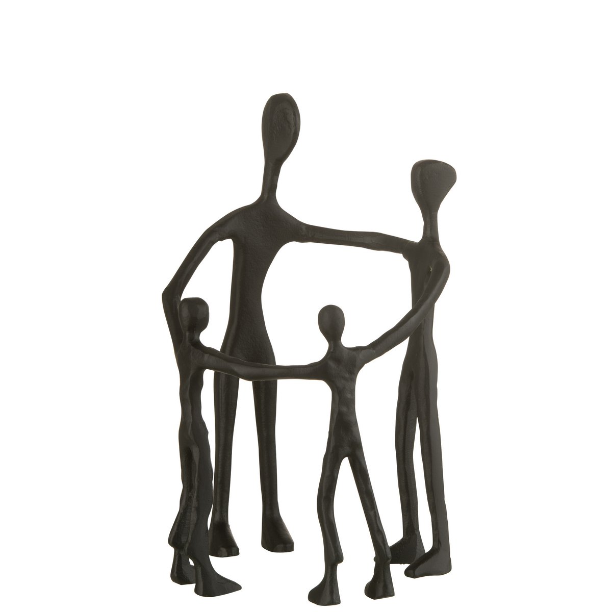 Sculpture Cercle Famille en aluminium noir, détail du design