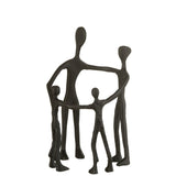 Sculpture Cercle Famille en aluminium noir, détail du design